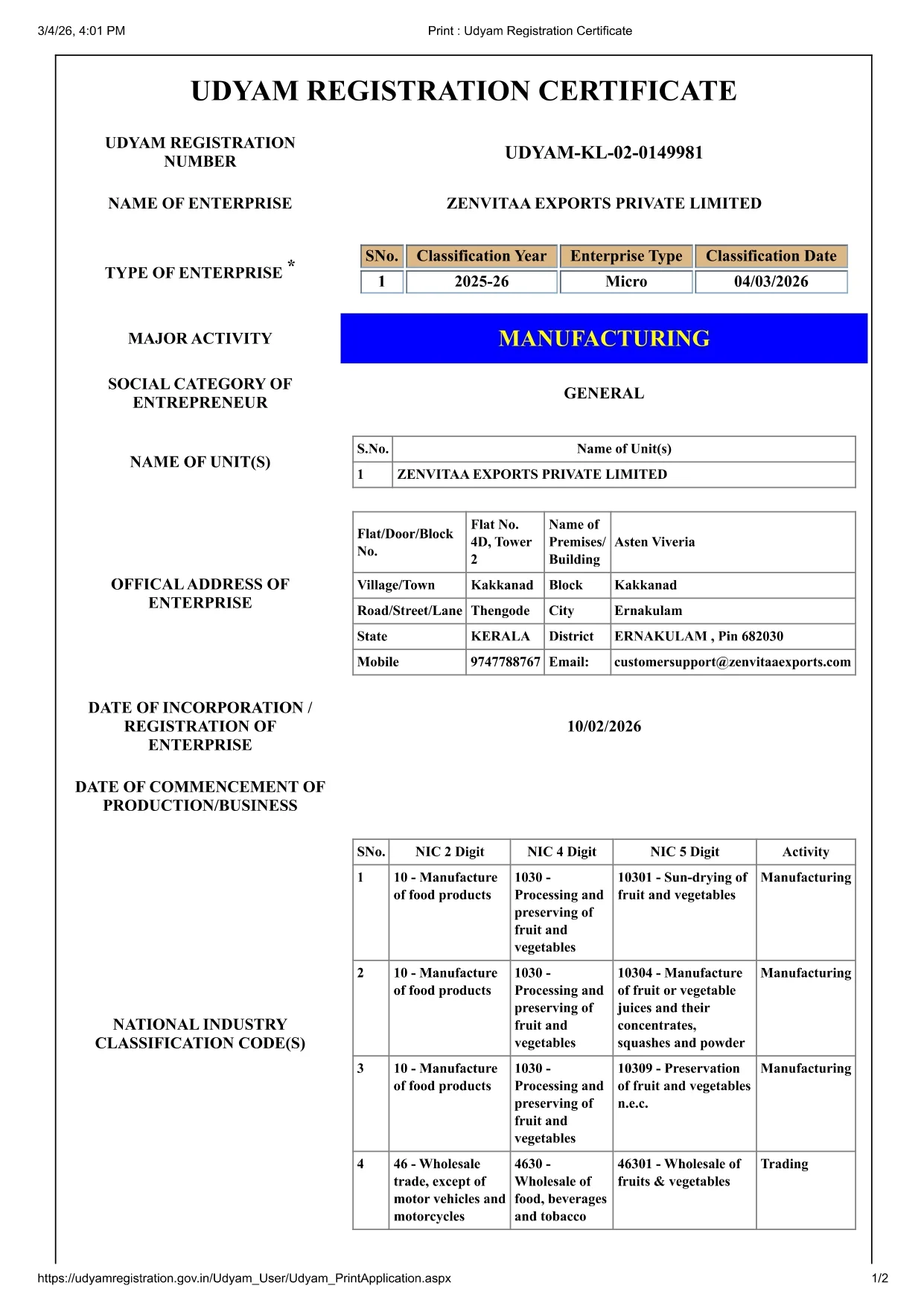 Udyam Registration
