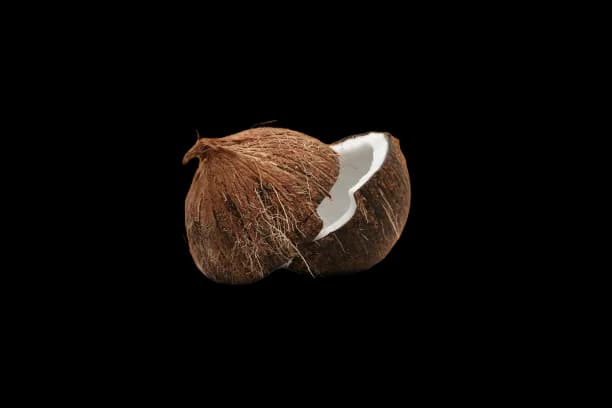 Semi-husked coconut